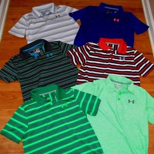 Lot of 6 YOUTH -Medium UA collared shirts